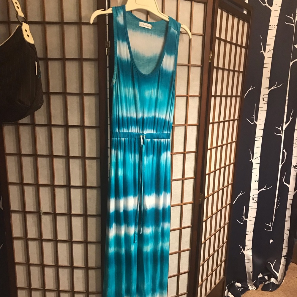 Calvin Klein soft jersey tie -dye long dress